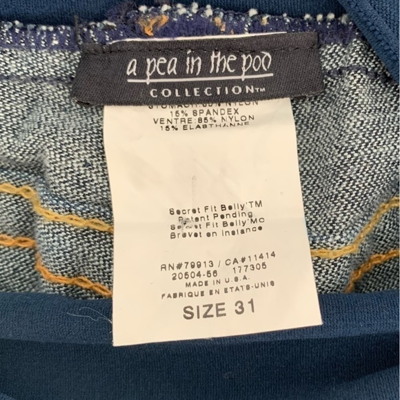 True RELIGION TWISTED SEAM MATERNITY JEANS A Pea in the Pod Collection size 31 - Picture 10 of 13